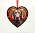 Weimaraner Stained Glass Effect Heart Suncatcher